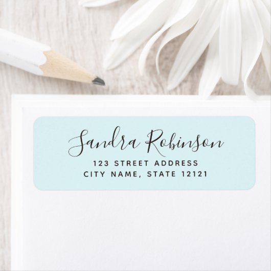 Elegant light aqua blue return address labels (Insitu)