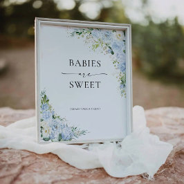 Elegant Light Blue Babies Are Sweet Sign Reclamebord Met Voetstuk