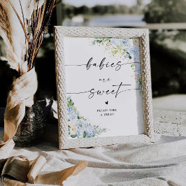 Elegant Light Blue Babies Are Sweet Sign Reclamebord Met Voetstuk