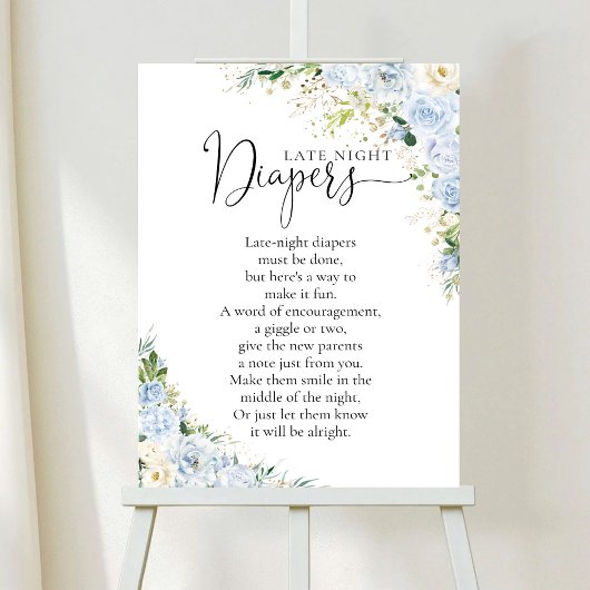 Elegant Light Blue Baby Shower Poster