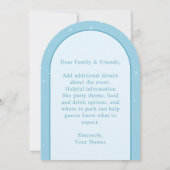 Elegant Light Blue Butterfly Quinceañera - Custom Kaart (Achterkant)