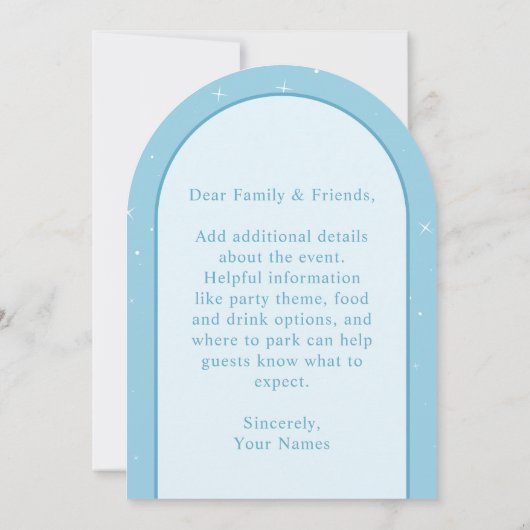 Elegant Light Blue Butterfly Quinceañera - Custom Kaart (Achterkant)