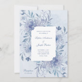 Elegant Light Blue Chinoiserie Floral Wedding Kaart (Voorkant)