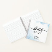Elegant light blue custom Name  Notitieboek (Binnen)