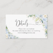 Elegant Light Blue Details Enclosure Card Informatiekaartje (Voorkant)