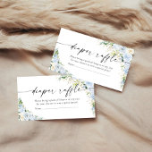 Elegant Light Blue Diaper Raffle  Enclosur Informatiekaartje