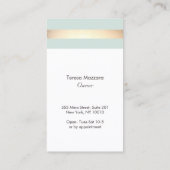 Elegant Light Blue en Faux Gold Foil Stripe Visitekaartje (Achterkant)