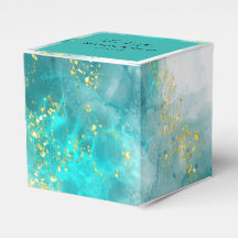 Elegant Light Blue en Gold Weddenbox