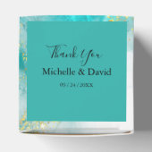 Elegant Light Blue en Gold Weddenbox Bedankdoosjes (Bovenkant)