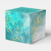Elegant Light Blue en Gold Weddenbox Bedankdoosjes (Achterkant)