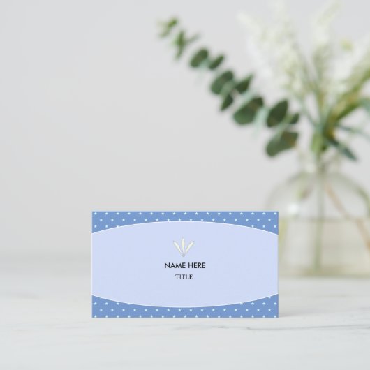 Elegant Light Blue en Starry Background Visitekaartje (Staand voorkant)