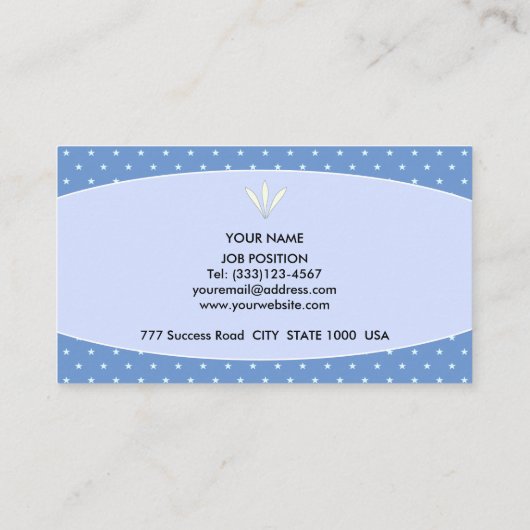 Elegant Light Blue en Starry Background Visitekaartje (Achterkant)