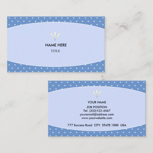 Elegant Light Blue en Starry Background Visitekaartje (Voorkant / Achterkant)