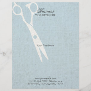 Elegant Light Blue Faux Linen Hair Salon Brochures