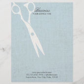 Elegant Light Blue Faux Linen Hair Salon Brochures (Achterkant)