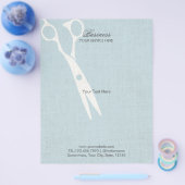 Elegant Light Blue Faux Linen Hair Salon Brochures (Enkel)