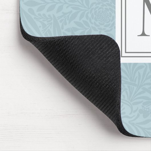 Elegant Light Blue Floral Botanical Monogram Muismat (Hoek)