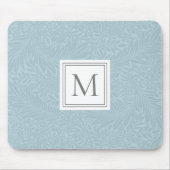 Elegant Light Blue Floral Botanical Monogram Muismat (Voorkant)