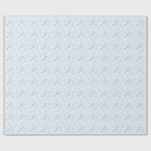 Elegant Light Blue Floral Swirl Pattern Cadeaupapier (Vlak)