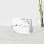 Elegant Light Blue Floral Thank You Card Bedankkaart (Voorkant)