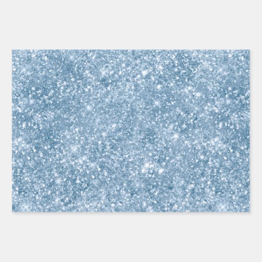Elegant Light Blue Glitter Glam Patterns Inpakpapier Vel (Voorkant 2)