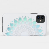 Elegant Light Blue Green Flower Motif Case-Mate iPhone Case (Achterkant (horizontaal))