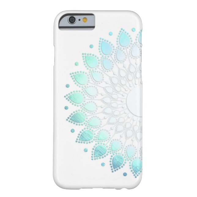 Elegant Light Blue Green Flower Motif Case-Mate iPhone Case (Achterkant)