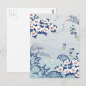 Elegant Light Blue Japans ventilatortuin Briefkaart (Voorkant / Achterkant)