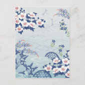 Elegant Light Blue Japans ventilatortuin Briefkaart (Voorkant)