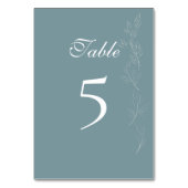Elegant light blue leaf Table Number Card Kaart (Achterkant)