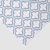 Elegant Light Blue Moroccan Quatrefoil Pattern Tissuepapier (Detail)