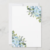 Elegant Light Blue Navy Floral Botanical Wedding Kaart (Achterkant)