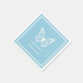 Elegant Light Blue Quinceañera - Butterfly  Servet (Hoek)