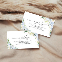 Elegant Light Blue Registry Enclosure Card Informatiekaartje