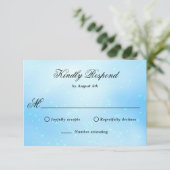 Elegant Light Blue RSVP Kaartje (Staand voorkant)
