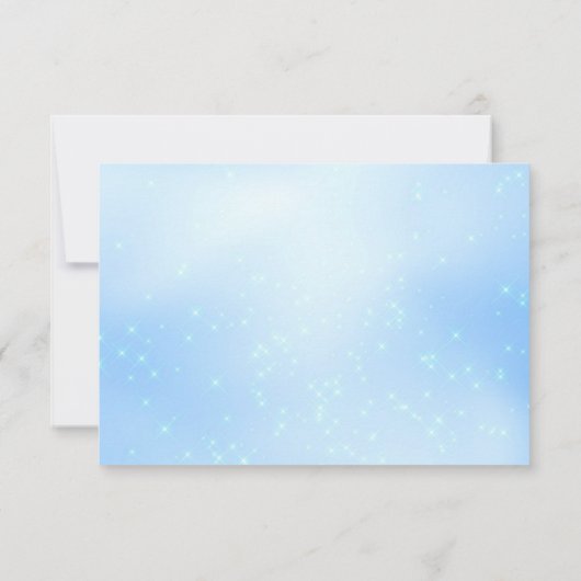 Elegant Light Blue RSVP Kaartje (Achterkant)
