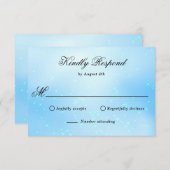 Elegant Light Blue RSVP Kaartje (Voorkant / Achterkant)