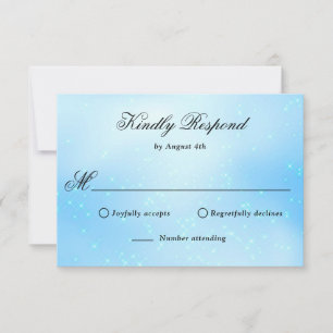 Elegant Light Blue RSVP Kaartje