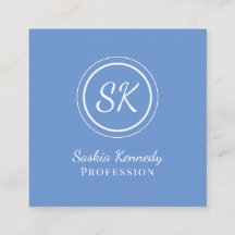 Elegant Light Blue Script Professional Monogram