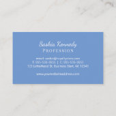 Elegant Light Blue Script Professional Monogram Visitekaartje (Achterkant)