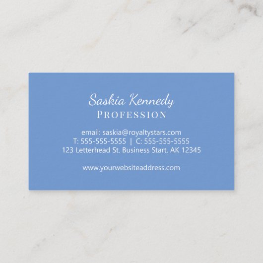 Elegant Light Blue Script Professional Monogram Visitekaartje (Achterkant)