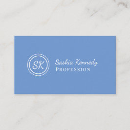 Elegant Light Blue Script Professional Monogram Visitekaartje