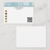 Elegant Light Blue Silk, Social Media & QR Code Notitiekaartje (Voorkant / Achterkant)