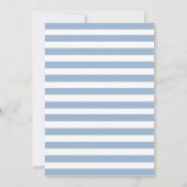 Elegant Light Blue Silver Baptisme Striped Kaart (Achterkant)