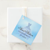Elegant Light Blue Sweet 16 Personalized Bedankjes Labels (In situ)