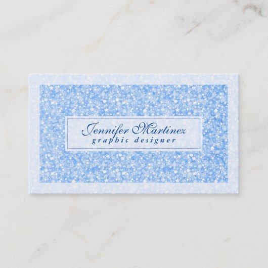Elegant Light Blue Tones Glitter & Sparkles 2 Visitekaartje (Voorkant)