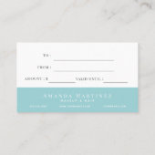 Elegant Light Blue Waterverf Cadeaubon Visitekaartje (Achterkant)