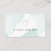 Elegant Light Blue Waterverf Cadeaubon Visitekaartje (Voorkant)