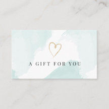 Elegant Light Blue Waterverf Cadeaubon