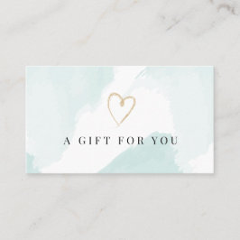 Elegant Light Blue Waterverf Cadeaubon Visitekaartje